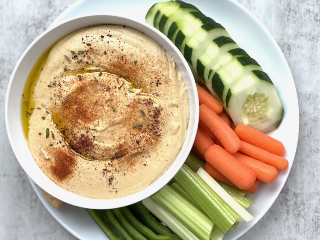 Blender Hummus and Veggies