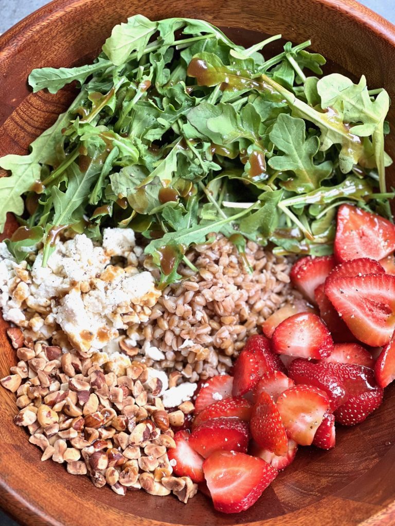 Strawberry Arugula & Farro Salad Ingredients