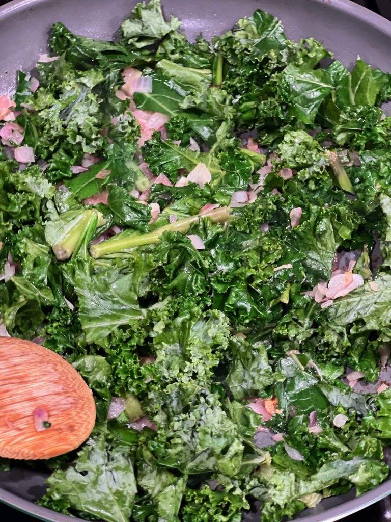 Sauteing kale