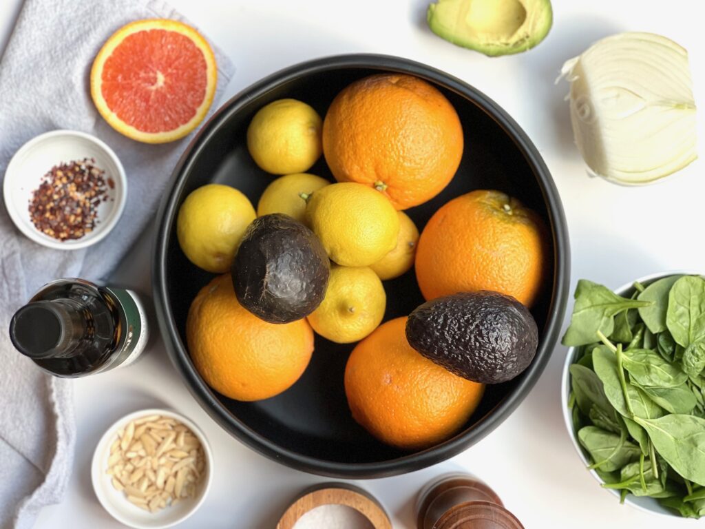 Orange Avocado Salad Ingredients