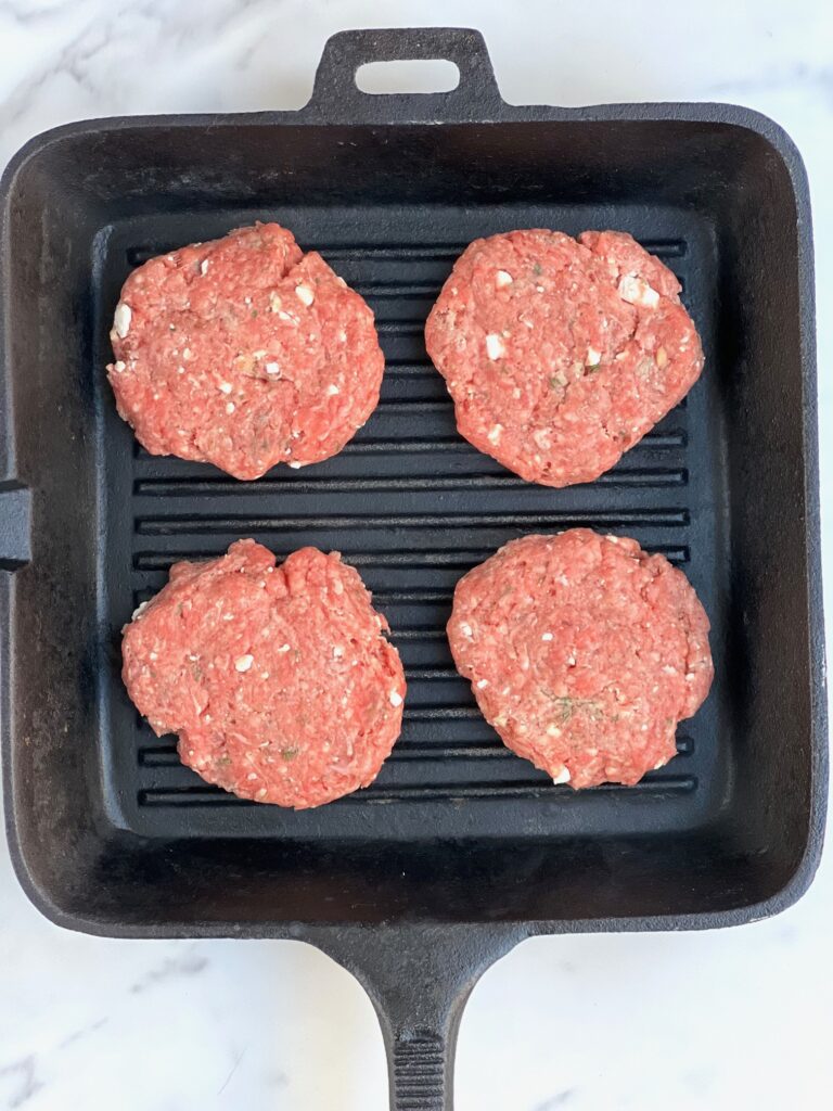 Greek Burgers on Grill Pan