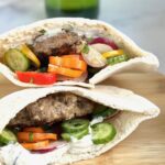 Greek Burger with Easy Mediterranean Rainbow Salad2