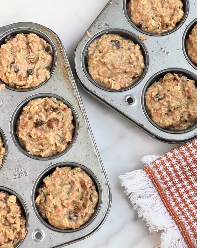 Healthy Zucchini Muffins in Tin